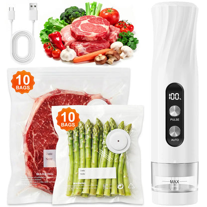 Compact Vacuum Sealer for Food with Visible Water Tank, 60kPa Powerful Vacuum Sealer Machine,