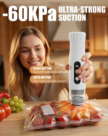 Compact Vacuum Sealer for Food with Visible Water Tank, 60kPa Powerful Vacuum Sealer Machine,