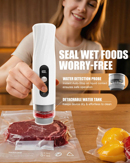 Compact Vacuum Sealer for Food with Visible Water Tank, 60kPa Powerful Vacuum Sealer Machine,