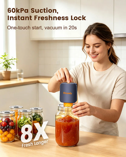Electric Mason Jar Vacuum Sealer Kit with 10 Reusable Mason Jar Lids