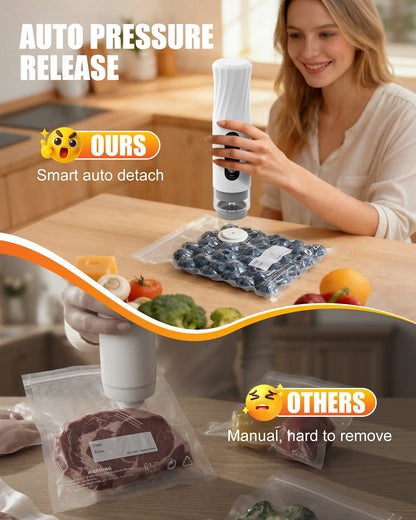 Compact Vacuum Sealer for Food with Visible Water Tank, 60kPa Powerful Vacuum Sealer Machine,