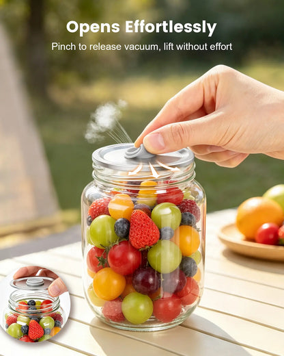 Electric Mason Jar Vacuum Sealer Kit with 10 Reusable Mason Jar Lids