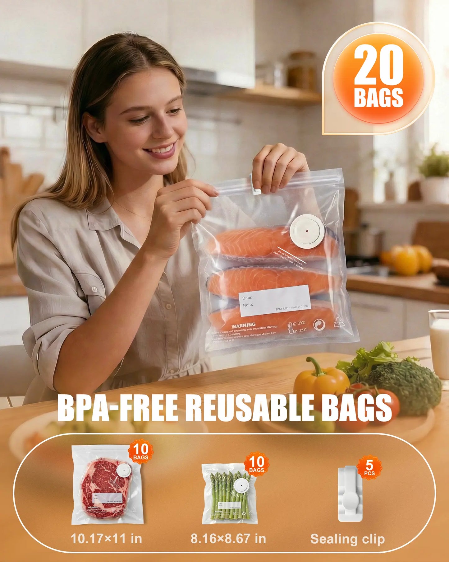 Compact Vacuum Sealer for Food with Visible Water Tank, 60kPa Powerful Vacuum Sealer Machine,