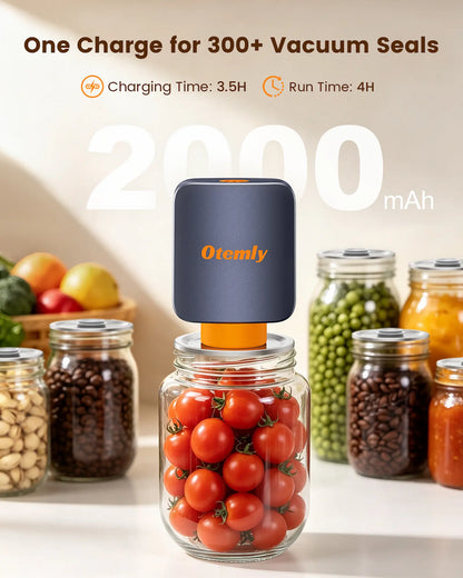 Electric Mason Jar Vacuum Sealer Kit with 10 Reusable Mason Jar Lids