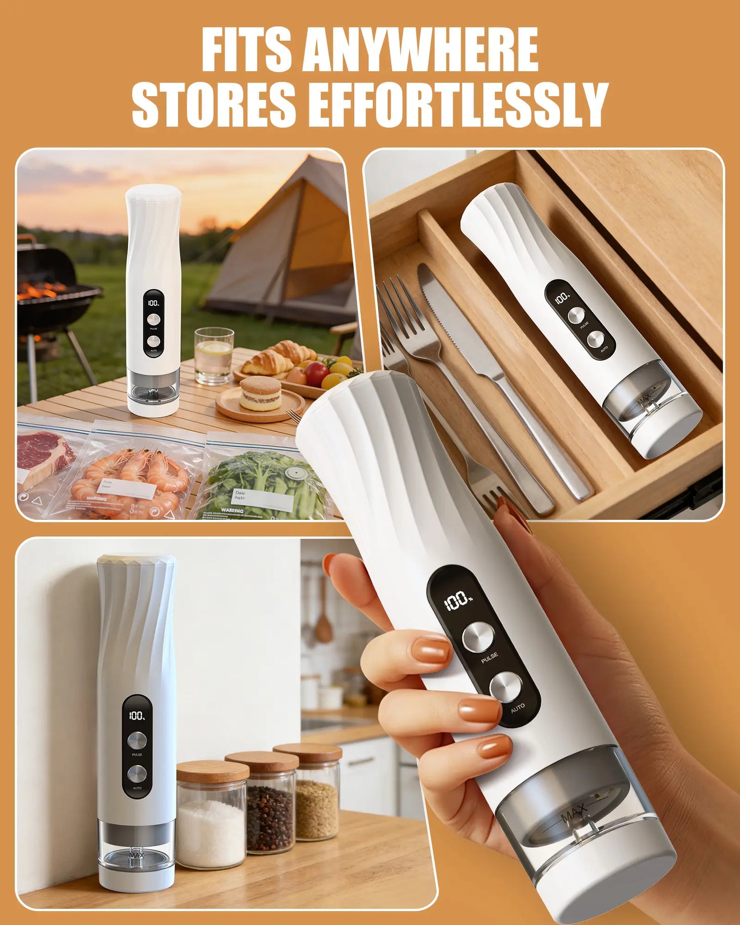Compact Vacuum Sealer for Food with Visible Water Tank, 60kPa Powerful Vacuum Sealer Machine,