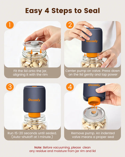 Electric Mason Jar Vacuum Sealer Kit with 10 Reusable Mason Jar Lids