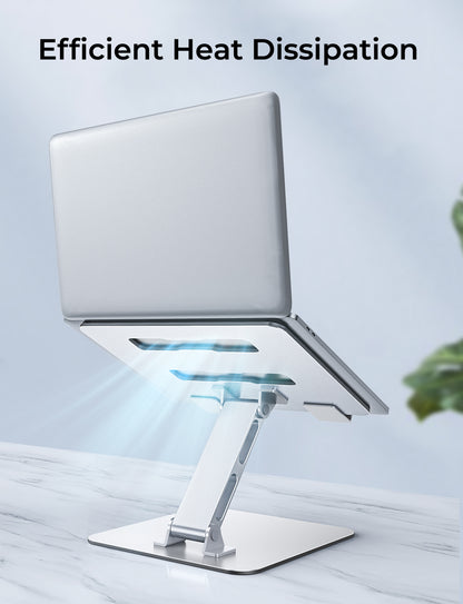 Adjustable Ergonomic Laptop Stand for Desk, Foldable Computer Stand, Stable Aluminum Lectern Notebook Riser & Portable Laptop Holder Mount Compatible with 10-16" MacBook Pro/Air, Dell, HP