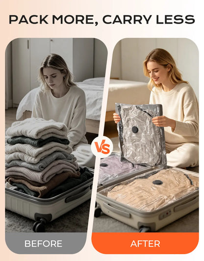 Reusable Vacuum Storage Bags with Portable Rechargeable Pump
