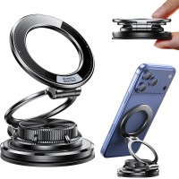 Otemly Ultra-Thin Vacuum Gel Magnetic Phone Holder for Car, [95LBS Max Suction] 360° Adjustable [All Zinc-Alloy] Cell Phone Car Mount for MagSafe, Fit for iPhone 17 Pro Max/16/15/14/13/12 & Android